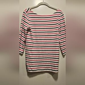 GAP Striped Long Sleeve Tee - Black, Pink, White